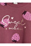 Ozmarka New Season Plum Printed Girls' Thick Sweatshirt - 3