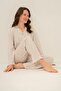 Women's Long Sleeve Modal Fabric Shirt Pajama Set (with Socks as a Gift) - 2