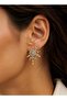 Zircon Stone, Gold Color, Shimmering Star Earrings Acr9808 - 2