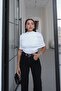 White Turtleneck Draped Blouse - 3