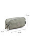 Large Size Crinkle 3 Zipper Pen Holder Mobile Phone Makeup Handbag School Bag Wallet Beige 1415K - 2