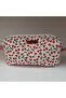 Women's Floral Patterned Makeup Bag White Fluffy Bag Organizer, Skincare Bag, 100% Cotton