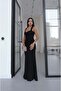 Black Livia Lace Bustier Detailed Dress - 5