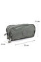 Large Size Crinkle 3 Zipper Pen Holder Mobile Phone Makeup Handheld School Bag Wallet Gray 1415K - 2