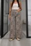 Leopard Pattern Wide Leg Jeans