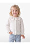Long Sleeve Floral Embroidered Cotton Baby Collar Shirt - 2