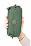Large Size Crinkle 3 Zipper Pen Holder Mobile Phone Makeup Hand School Bag Wallet Green 1415K - 3
