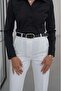 Ecru Raven Belted Spanish Flare Pants - 5