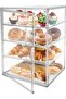 Baborech Pastry Display Case, Large Bakery and Cookie Display Stand for Kitchen Counter, 4 Tier Clear Bread Storage