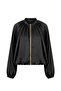 Black Soho Bomber Jacket Pants Satin Set - 2