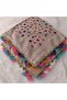 Handmade Needlework Writing, Scarf, Yemeni, Mevlit Cover, Head Cover, 4 Sides Embroidered, 100% Cotton, 100*100cm - 7