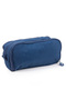 Large Size Crinkle 3 Zipper Pen Holder Mobile Phone Makeup Handbag School Bag Wallet Navy Blue 1415K - 4