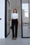 Black Cut-Cut Hem Belted Jeans