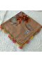 Handmade Needlework Writing, Scarf, Yemeni, Mevlit Cover, Head Cover, 4 Sides Embroidered, 100% Cotton, 100*100cm - 6