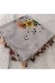 Brand Handcrafted Needle Embroidered Writing 100% Cotton Muslin – 4 Sides Embroidered Elegant Headscarf 100X100 cm - 6
