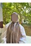 Hijab Cotton Soft Shiny Textured Viva Pattern Jacquard Shawl Milk Coffee - 2