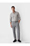 Özmarka New Season Ecru Regular Fit Plaid Men's Shirt - 2