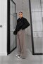 Black Double Collar Short Trench Coat - 6