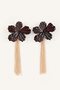 Women's Floral Figured Chain Tassel Dangle Earrings I4259Axns
