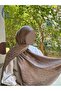 Hijab Cotton Soft Shiny Textured Viva Pattern Jacquard Shawl Milk Coffee - 4