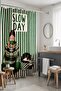 Bathroom Curtain, Shower Curtain with Drinking Coffee Woman and Cat Pattern, Bathtub Curtain 175X200Cm - 5