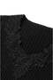 Black Guipure Embroidered V-Neck Knitwear - 3