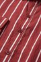 Men's Burgundy Striped Cotton Wrinkled Textured Summer Shirt Relaxed Fit Long Sleeve Shirt 2602618 - 4