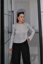 Silver Transparent Glittery Long Sleeve Knitwear
