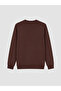 Özmarka New Season Brown Crew Neck Printed Men's Sweatshirt - 6