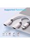 موزع USB C، محول سماعة راس وشاحن USB C مزدوج 2 في 1، كيبل دونجل صوت من النوع C مع شحن سريع بي دي 60 - 5