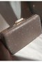 Women's Rose Gold Kumsim (Non-Shedding) Stylish Evening Dress Portfolio Bag with Extra Chain and Detachable Handle - 2