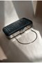 Women's Black Laser Fabric Stylish Evening Dress Clutch Bag with Extra Chain and Detachable Handle - 2