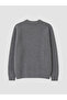 Vizyon New Season Anthracite Crew Neck Printed Men's Knitwear Sweater - 7