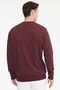 Men's Burgundy Cotton Standard Fit Regular Cut 2 Thread Crew Neck Sweatshirt - 5