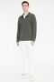 Men's Khaki Cotton Standard Fit Regular Cut Polo Collar Sweatshirt - 2