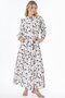 Patterned Cotton Linen Maxi Dress Cream - 2