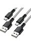 كابل USB A إلى مايكرو USB، 3 أمتار [عبوة من قطعتين] كابلات مايكرو USB، كابلات TPE للشحن السريع ومزامنة البيانات لأجهزة أندرويد الذكية