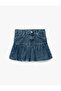 Cotton Pocketed Balloon Form Denim Skirt - 3