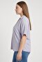 Women Spread Collar Short Sleeve Plain Blouse, Lilac - 3