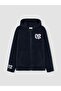 Lcw Kids Navy Blue Hooded Lilo & Stitch Printed Girls' Sweatshirt