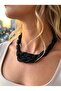 Braided Black Crystal Bead Necklace