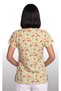 Women's V-Neck Bat Sleeve Owl Patterned Beige Terycotton Fabric Doctor Nurse Scrubs Uniform Single Top - 5