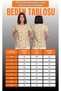Women's V-Neck Bat Sleeve Owl Patterned Beige Terycotton Fabric Doctor Nurse Scrubs Uniform Single Top - 8
