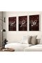 Signtouch Calligraphy Arabic Islamic Wall Art 3-Piece White Frame 50x70 cm