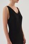 Women's Full Stone-Filled Knitwear Long Dress with Knitted Straps on the Front - 6