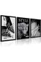Signtouch Floral Beige Botanical Wall Art 3-Piece Black Frame 40x60 cm