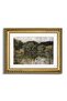Signtouch Vintage Lake Landscape Scenery Rustic Wall Art Gold Frame 50x70 cm