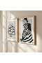 Signtouch Black White Geometric Wall Art 2-Piece Natural Wood Frame 50x70 cm