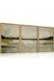 Signtouch Mountain Lake Landscape Wall Art 3-Piece Wooden Frame 50x70 cm