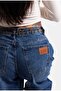 Women's Blue 2W6-8 Palazzo Fit Belt Detailed Special Design Denim Jeans - 3